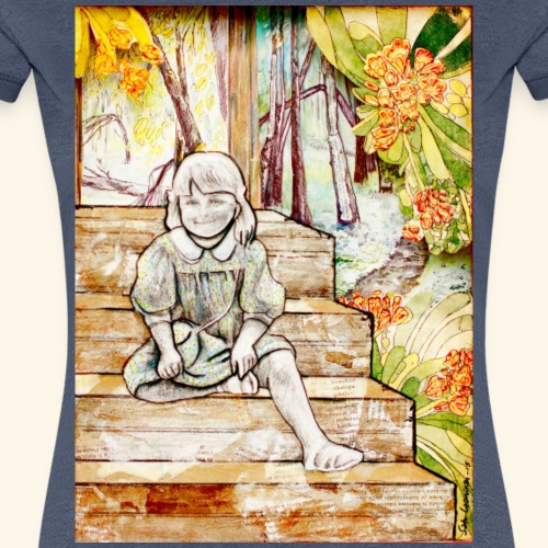 Girl on stairs - Naisten premium t-paita