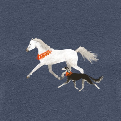 Saluki und Pferd - Frauen Premium T-Shirt