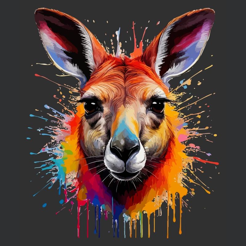 Känguru Farbexplosion Portrait