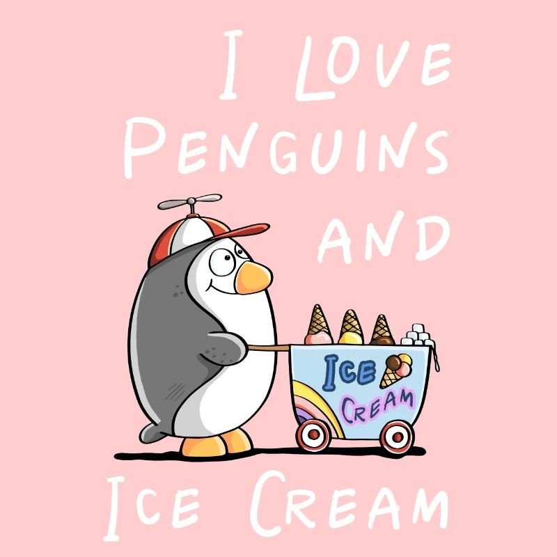 I Love Penguins and Eiscreme - Pinguin Eis Comic