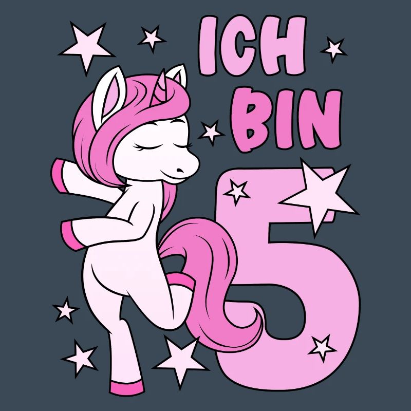 5. Geburtstag Mädchen süßes rosa Einhorn Ich bin 5
