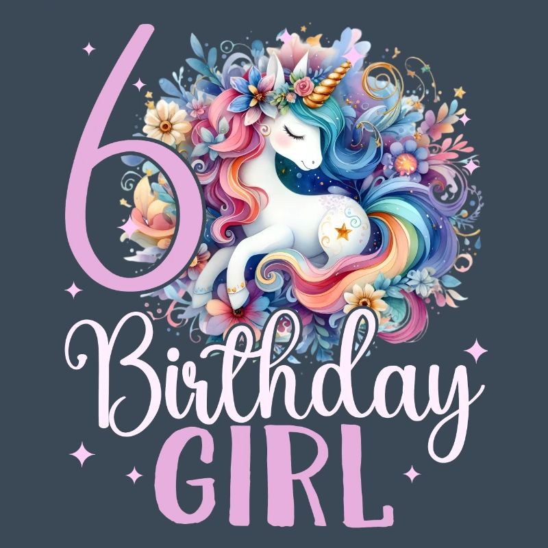Geburtstag 6 Einhorn Sechster Geburtstag Mädchen 6