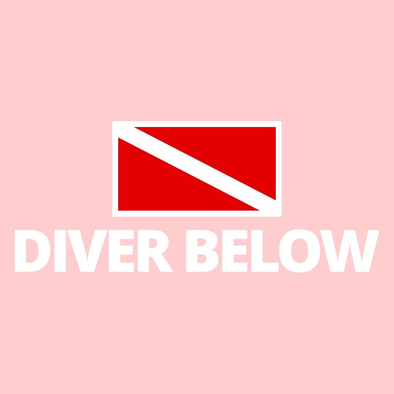 Plongeur sous le drapeau de plongée blanc