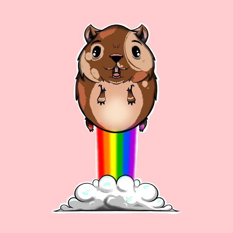 Hamster shoots rainbows