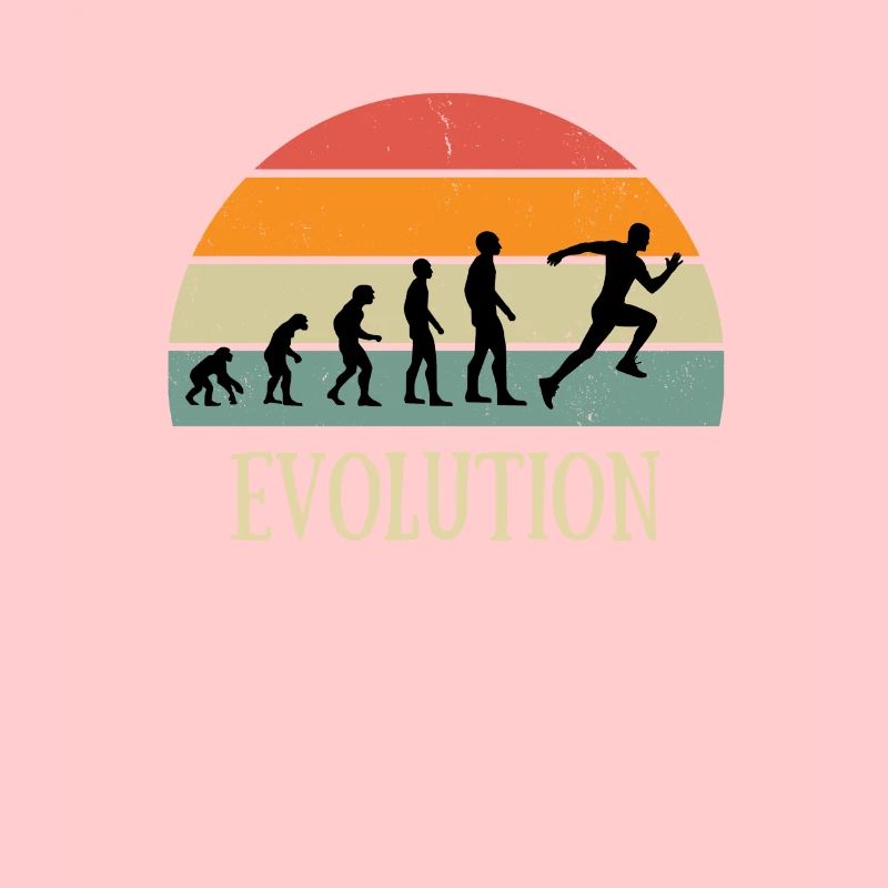 evolution running vintage humor jogger jogging