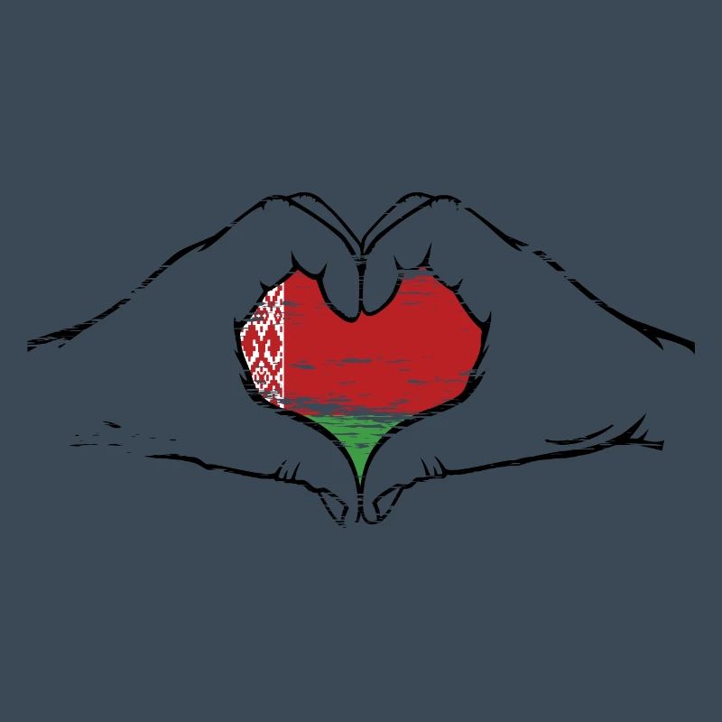 Drapeau de la Biélorussie forme de coeur utilisé