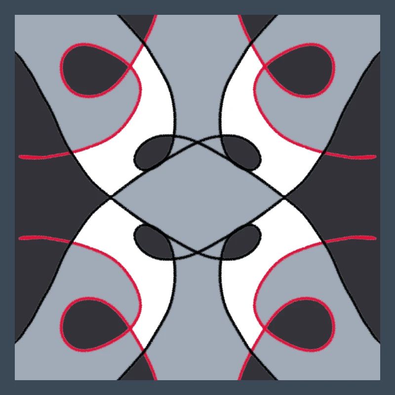 White, black, grey and red pattern