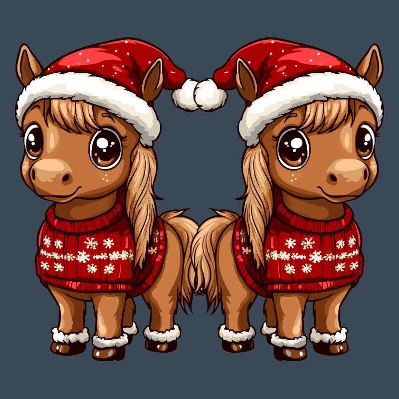 Equipe de Noël à cheval