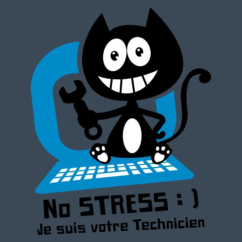 Chat technicien informatique, humour de chat !