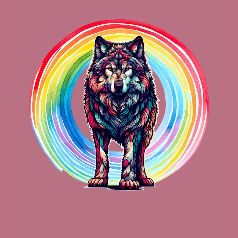 Wolf Wölfe Regenbogen