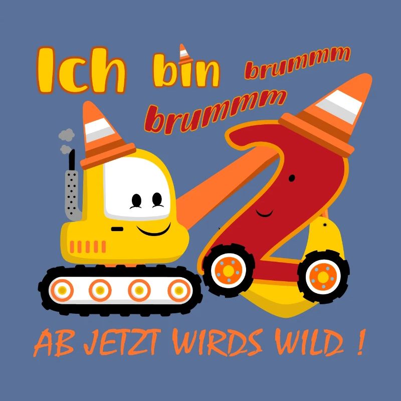 Geburtstag – Ich bin 2 – mit einem süßen Bagger
