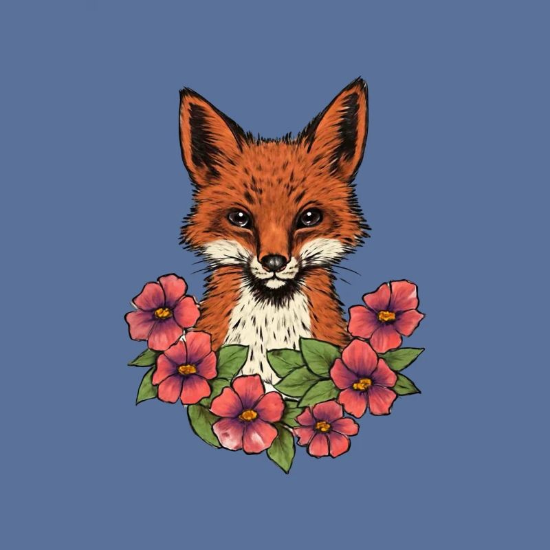 Renard en fleurs