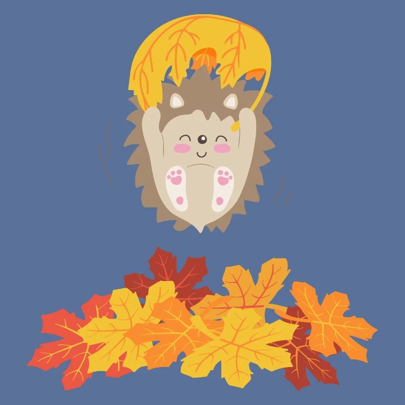 Tender hedgehog with leaf
