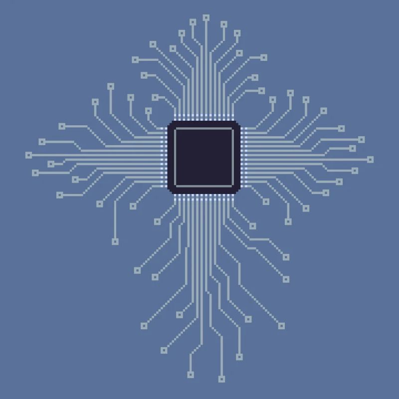 Pixel Art CPU Heart Circuit Board Gift for PC Nerds
