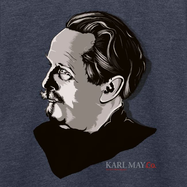 Karl May Kopf mit Logo