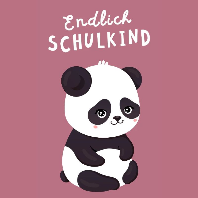 Endlich Schulkind Panda Einschulung
