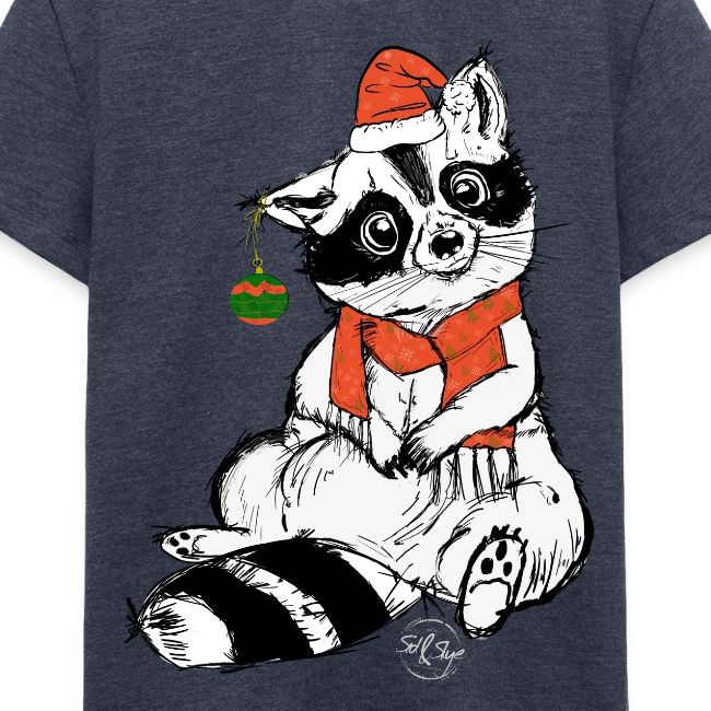 Lustiger Waschbär mit roter Mütze