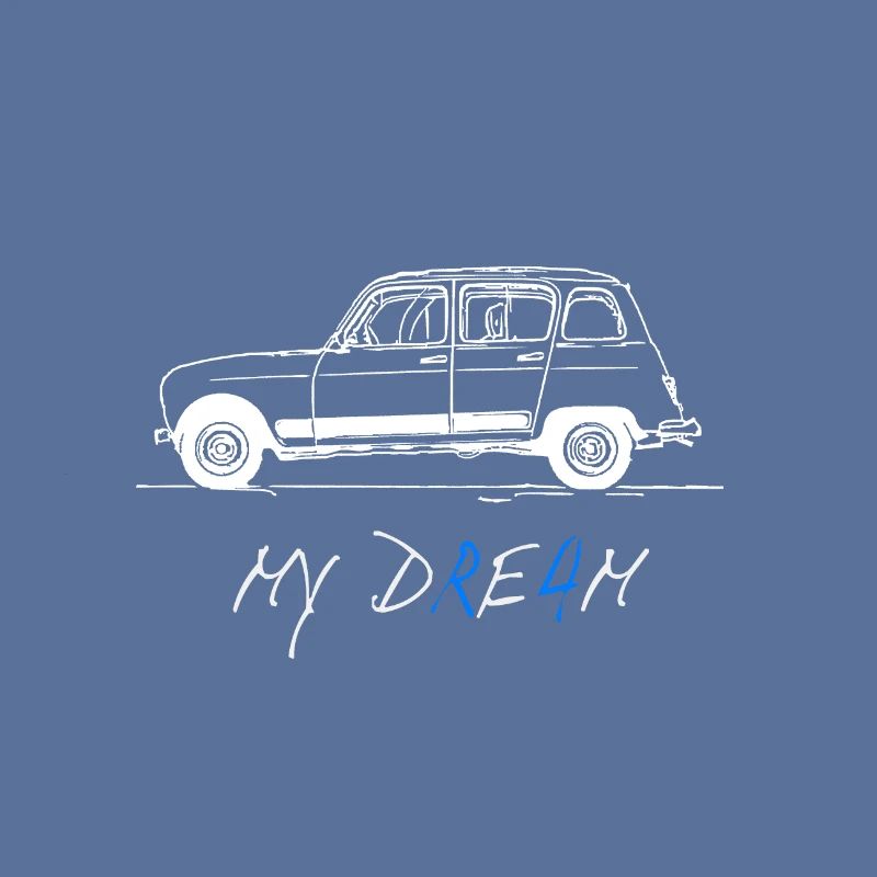 French Oldtimer R4 Scribble