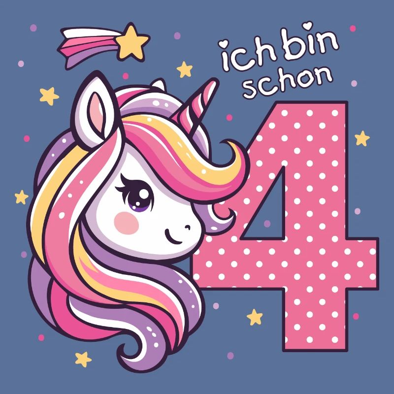 4. Geburtstag - niedliches Einhorn Mädchen