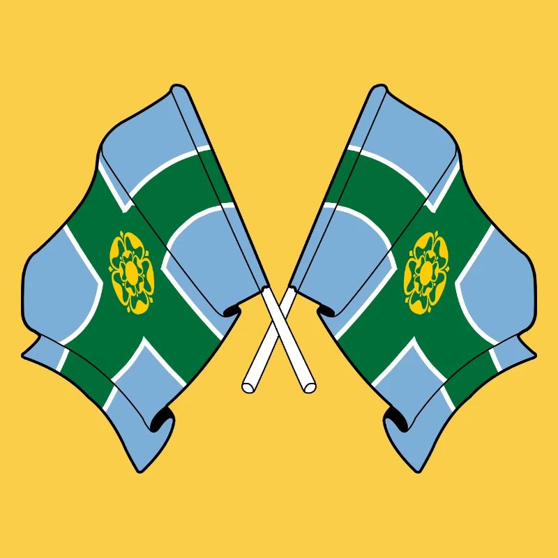 Drapeaux du Derbyshire croisés