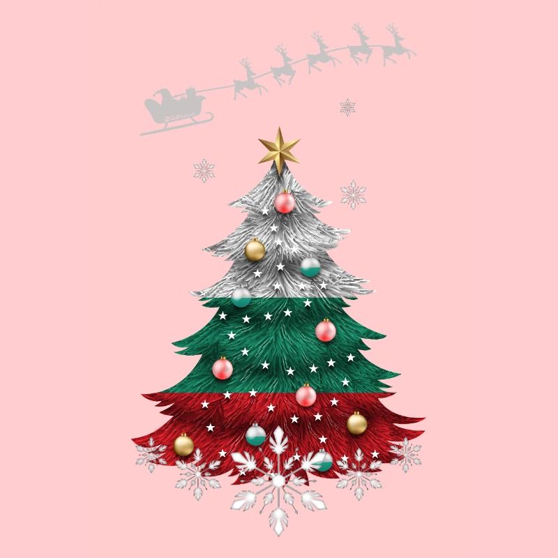 Christmas tree with Bulgaria flag