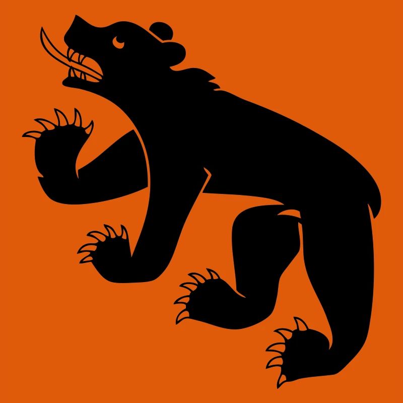 dessin d'un ours symbole drapeau de Berne Suisse