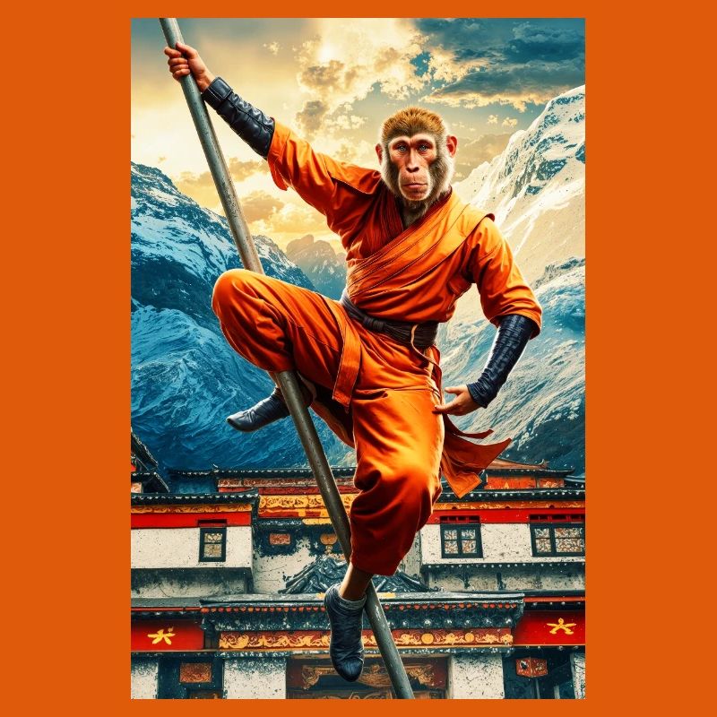 Singe humanoïde Moine Shaolin