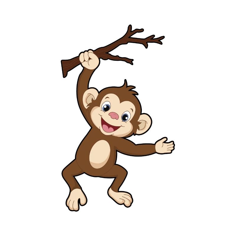 Affe Klettert Auf Einen Baum Ast