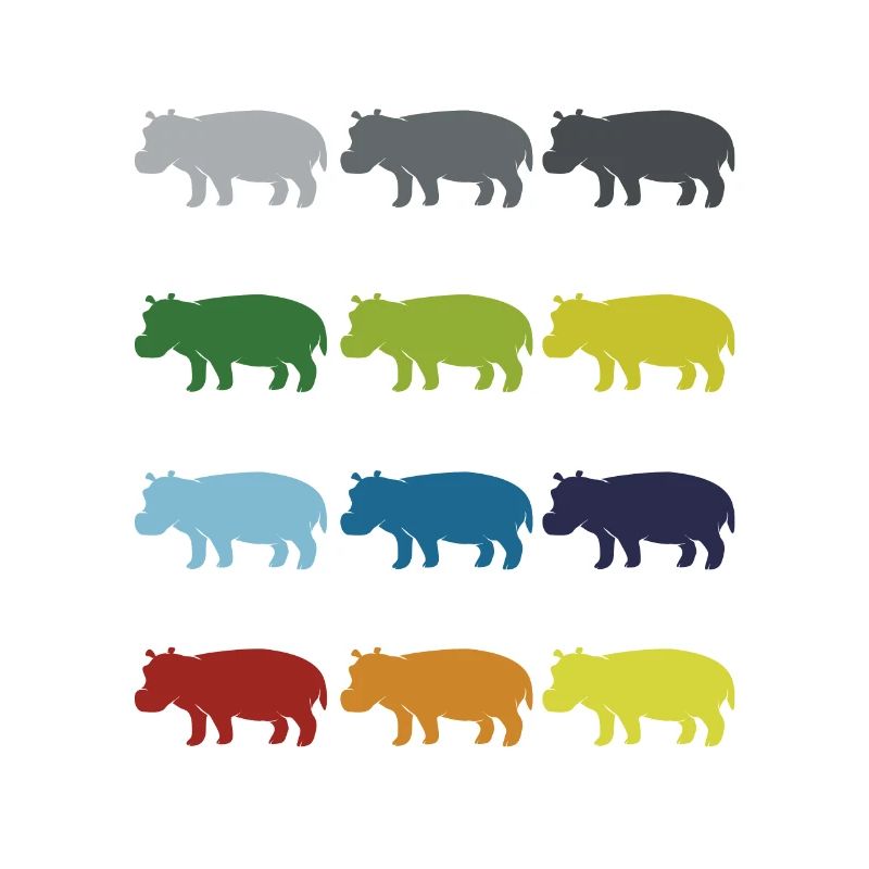 Neon Pop Art Retro Hippo Flusspferd Geschenkidee
