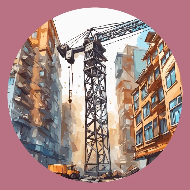 Crane / construction site / winch / crane system