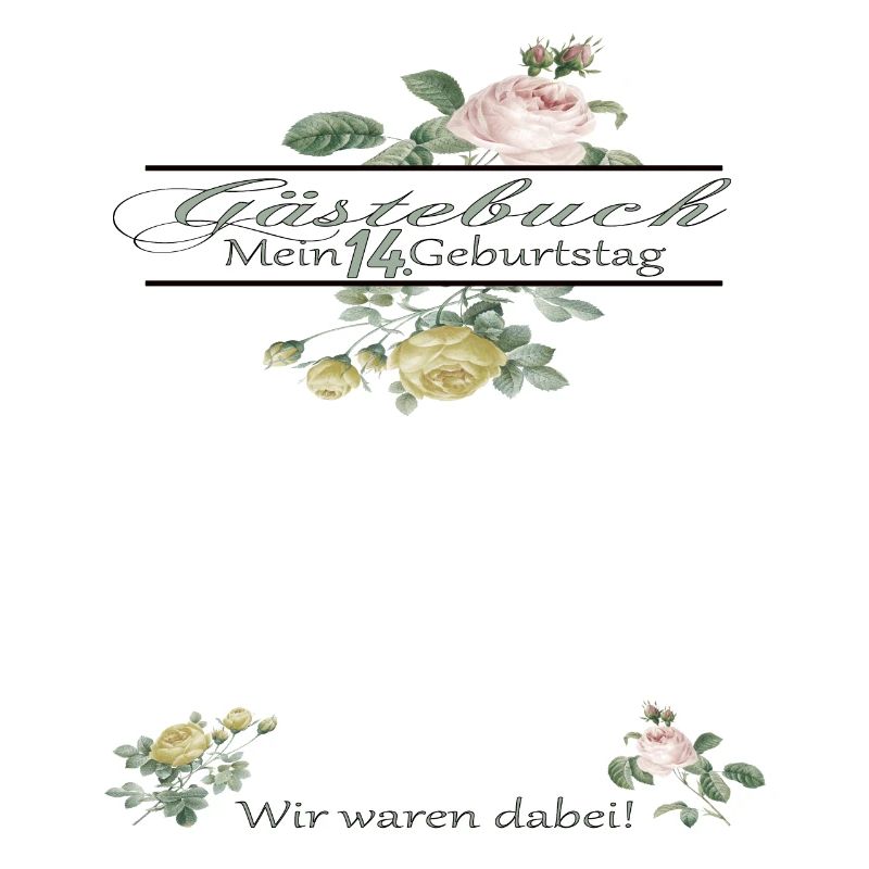14. Geburtstag Mädchen & Junge Gästebuch