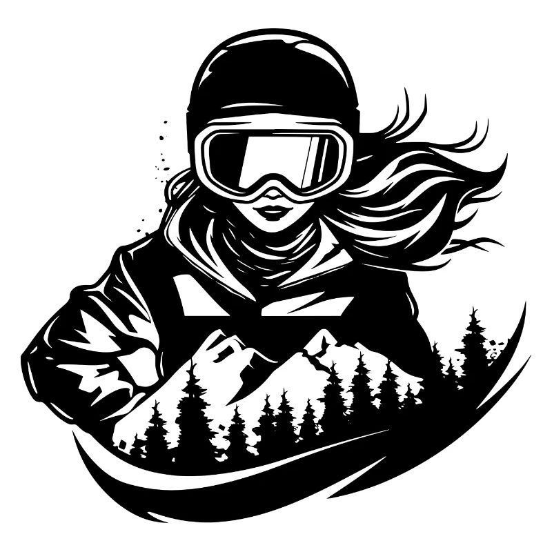 Dessin d’une snowboardeuse