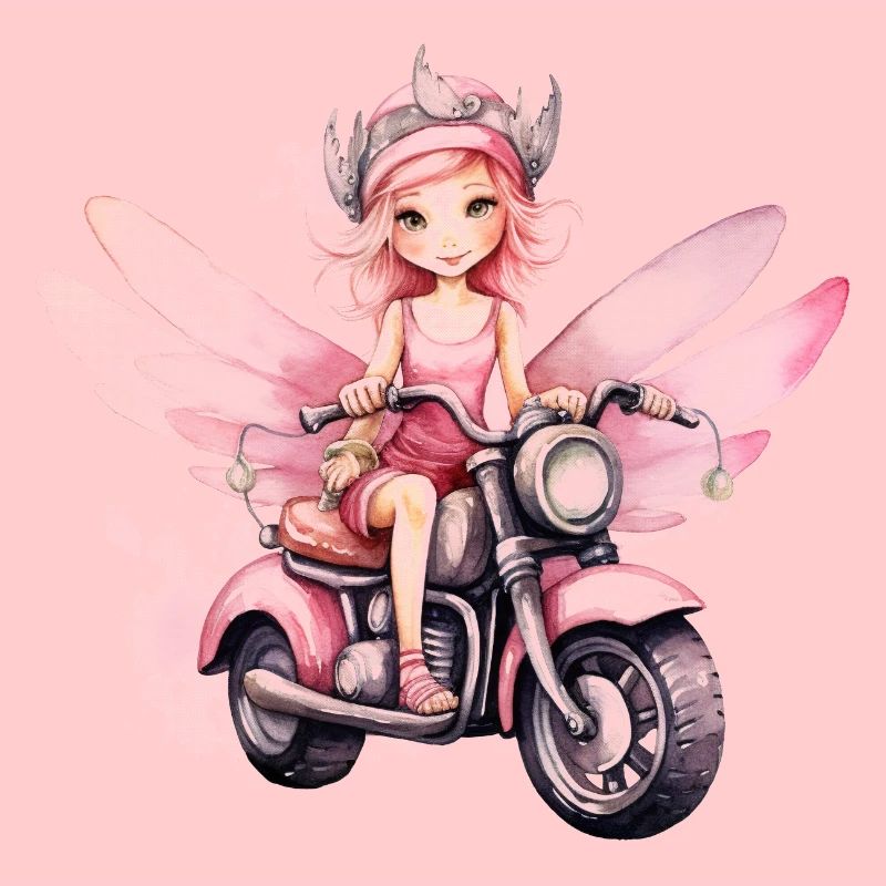 Feenmädchen mit Motorrad