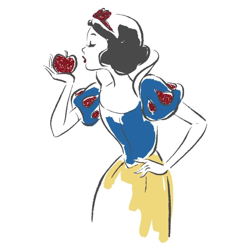 Snow White bites into the red apple