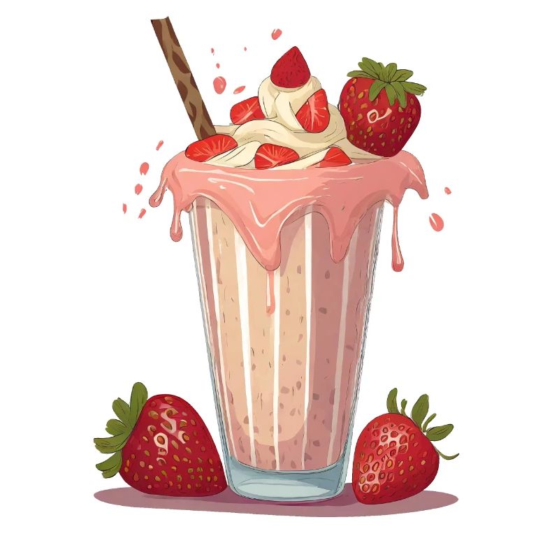 Milchshake mit Erdbeeren