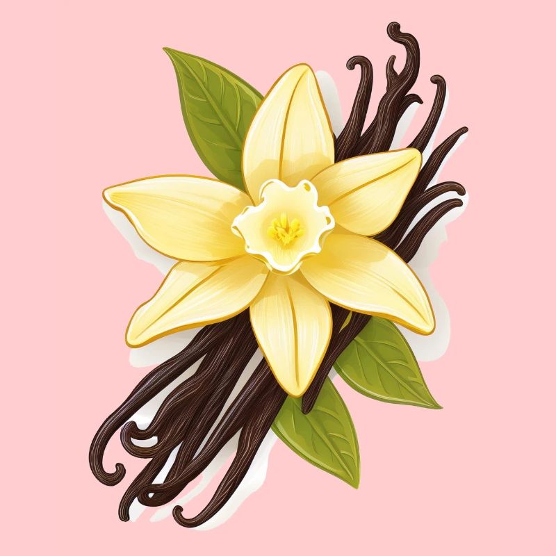 Vanille – Fleur de vanille et gousses de vanille