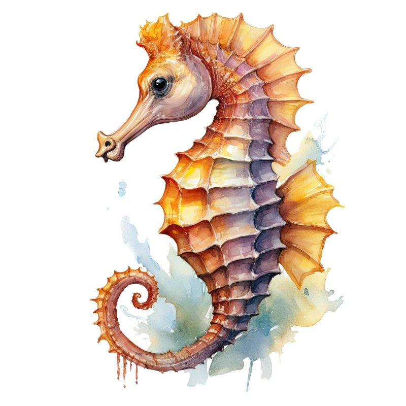 Seepferdchen Aquarell