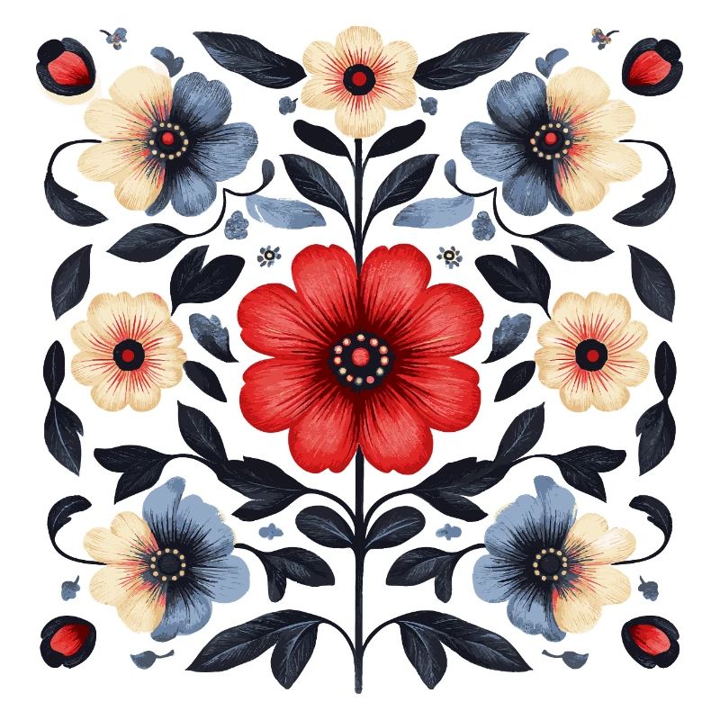 Nordic floral pattern