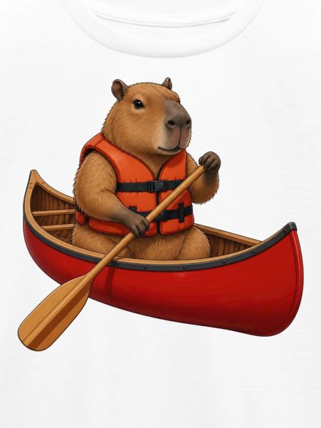 Capybara beim Kanufahren