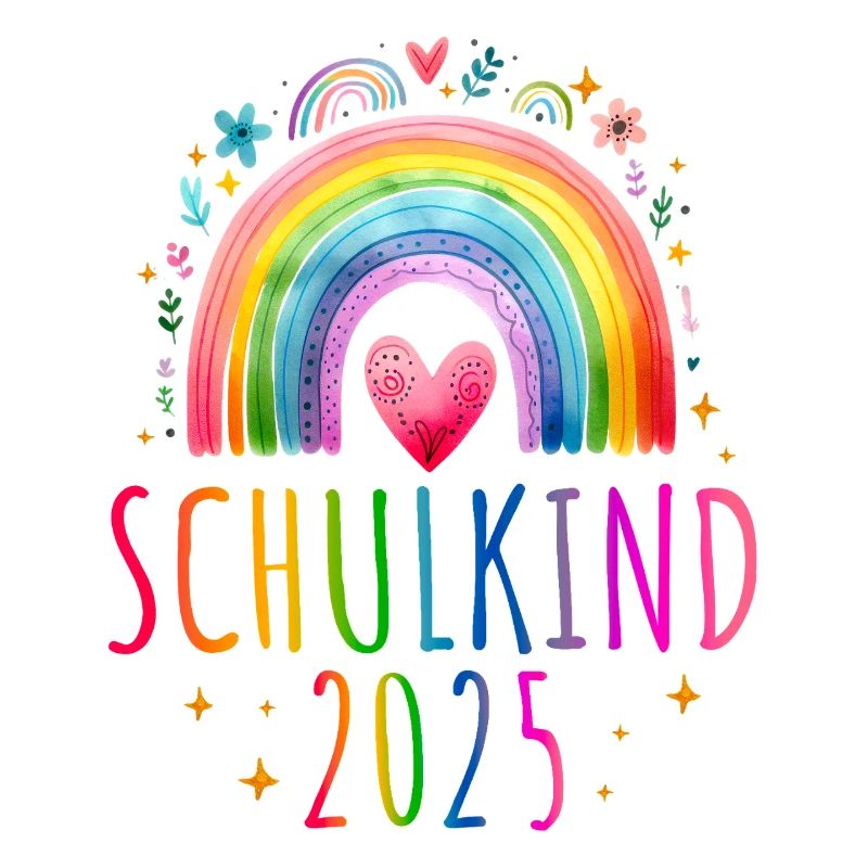 Schulkind 2025 Regenbogen Mädchen Einschulung 2025