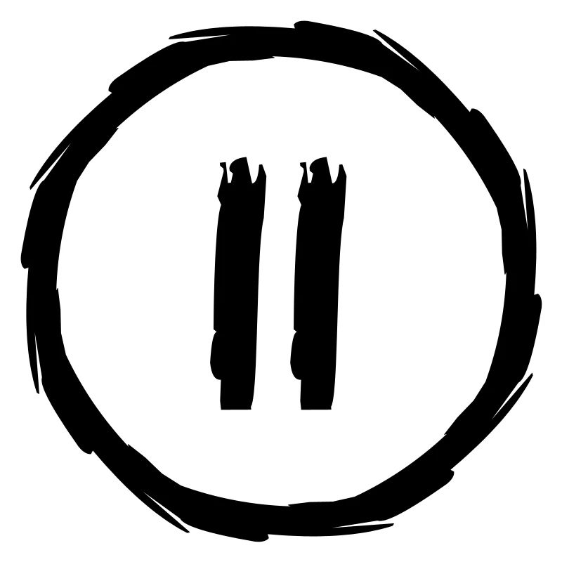 pause button number 2 play music buttons circles rings