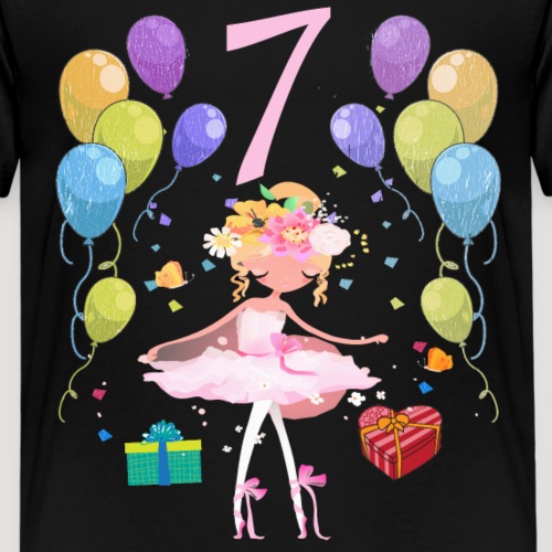 Ballerina Geburtstagsshirt 7 Jahre Mädchen - Kinder Premium T-Shirt