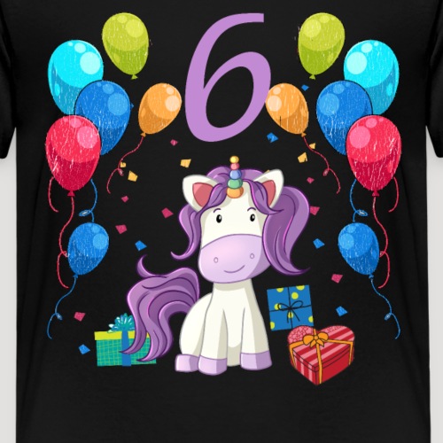 Geburtstagsshirt Einhorn Mädchen 6 Jahre - Kinder Premium T-Shirt