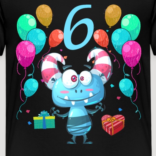 Monster Geburtstagsshirt für Kinder 6 Jahre - Kinder Premium T-Shirt