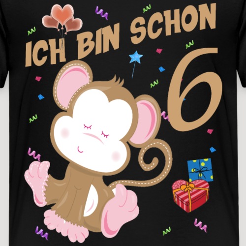 Kinder Affen Geburtstagsshirt - Geburstag 6 Jahre - Kinder Premium T-Shirt