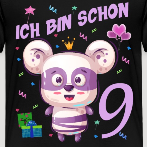 Kinder Geburstag 9 Jahre - Panda Geburtstagsshirt - Kinder Premium T-Shirt