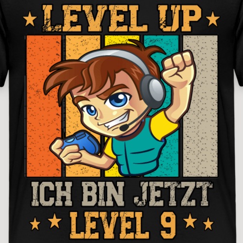 Gamer Geburtstag 9 Jahre Junge Level Up - Kinder Premium T-Shirt