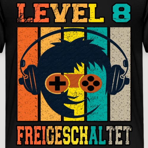Geburtstag Gamer Level 8 Jahre Freigeschaltet - Kinder Premium T-Shirt