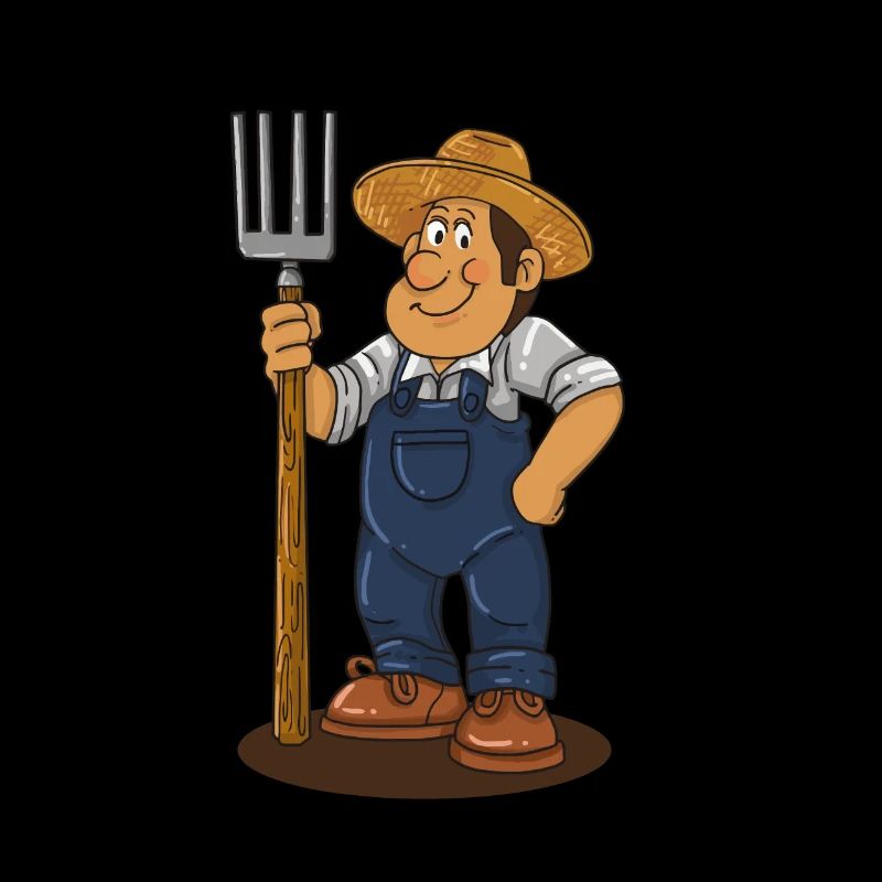Cadeau de dessin animé de fourche de fermier