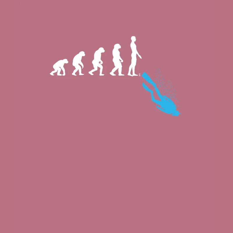 Human Evolution Funny Scuba Diving Diver Graphic